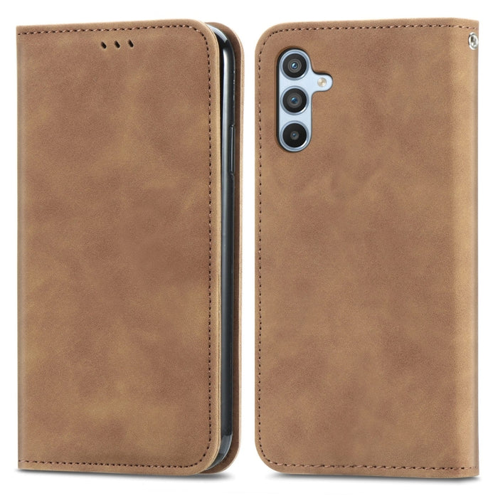 Estuche para teléfono de cuero magnético con sensación de piel retro, For Samsung Galaxy A14 5G, For Samsung Galaxy A54 5G, For Honor Magic5 Lite, For Kyocera Android One S10, For Realme C55, For Xiaomi 13 Lite