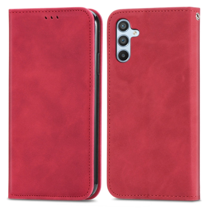 Estuche para teléfono de cuero magnético con sensación de piel retro, For Samsung Galaxy A14 5G, For Samsung Galaxy A54 5G, For Honor Magic5 Lite, For Kyocera Android One S10, For Realme C55, For Xiaomi 13 Lite