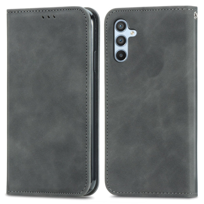 Estuche para teléfono de cuero magnético con sensación de piel retro, For Samsung Galaxy A14 5G, For Samsung Galaxy A54 5G, For Honor Magic5 Lite, For Kyocera Android One S10, For Realme C55, For Xiaomi 13 Lite