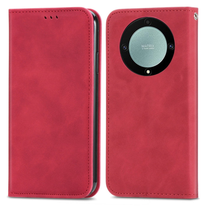 Estuche para teléfono de cuero magnético con sensación de piel retro, For Samsung Galaxy A14 5G, For Samsung Galaxy A54 5G, For Honor Magic5 Lite, For Kyocera Android One S10, For Realme C55, For Xiaomi 13 Lite