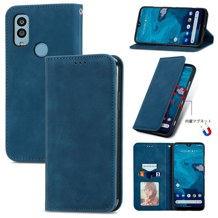 Estuche para teléfono de cuero magnético con sensación de piel retro, For Samsung Galaxy A14 5G, For Samsung Galaxy A54 5G, For Honor Magic5 Lite, For Kyocera Android One S10, For Realme C55, For Xiaomi 13 Lite
