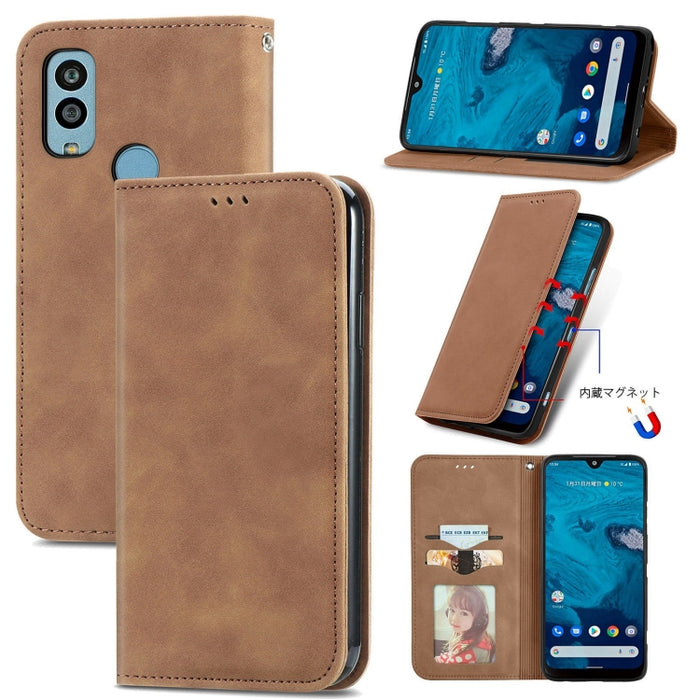Estuche para teléfono de cuero magnético con sensación de piel retro, For Samsung Galaxy A14 5G, For Samsung Galaxy A54 5G, For Honor Magic5 Lite, For Kyocera Android One S10, For Realme C55, For Xiaomi 13 Lite