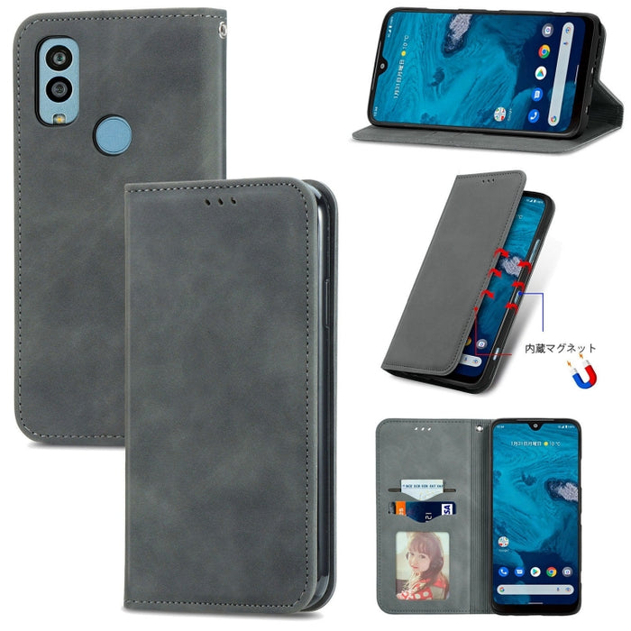 Estuche para teléfono de cuero magnético con sensación de piel retro, For Samsung Galaxy A14 5G, For Samsung Galaxy A54 5G, For Honor Magic5 Lite, For Kyocera Android One S10, For Realme C55, For Xiaomi 13 Lite