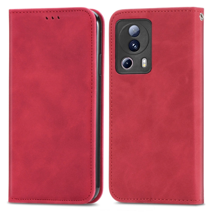 Estuche para teléfono de cuero magnético con sensación de piel retro, For Samsung Galaxy A14 5G, For Samsung Galaxy A54 5G, For Honor Magic5 Lite, For Kyocera Android One S10, For Realme C55, For Xiaomi 13 Lite