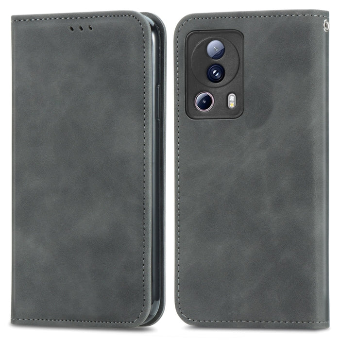 Estuche para teléfono de cuero magnético con sensación de piel retro, For Samsung Galaxy A14 5G, For Samsung Galaxy A54 5G, For Honor Magic5 Lite, For Kyocera Android One S10, For Realme C55, For Xiaomi 13 Lite