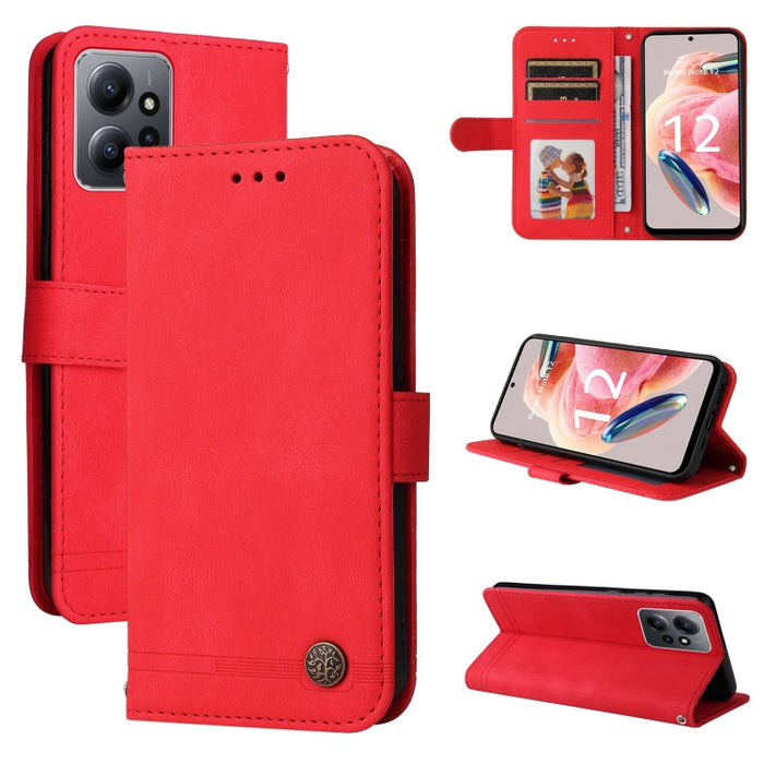 Skin Feel Life Tree Funda de piel para teléfono con botón de metal, For Xiaomi Redmi Note 12 4G Global, For Honor Magic5 Pro, For Samsung Galaxy M14 5G