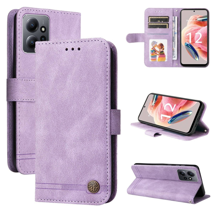 Skin Feel Life Tree Funda de piel para teléfono con botón de metal, For Xiaomi Redmi Note 12 4G Global, For Honor Magic5 Pro, For Samsung Galaxy M14 5G
