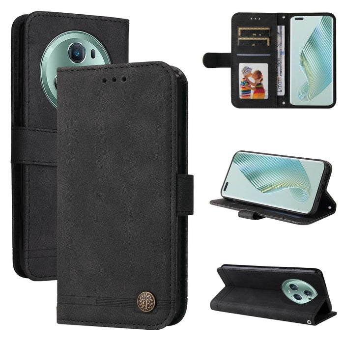 Skin Feel Life Tree Funda de piel para teléfono con botón de metal, For Xiaomi Redmi Note 12 4G Global, For Honor Magic5 Pro, For Samsung Galaxy M14 5G