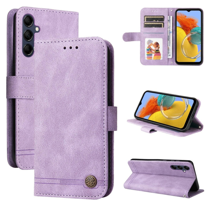 Skin Feel Life Tree Funda de piel para teléfono con botón de metal, For Xiaomi Redmi Note 12 4G Global, For Honor Magic5 Pro, For Samsung Galaxy M14 5G
