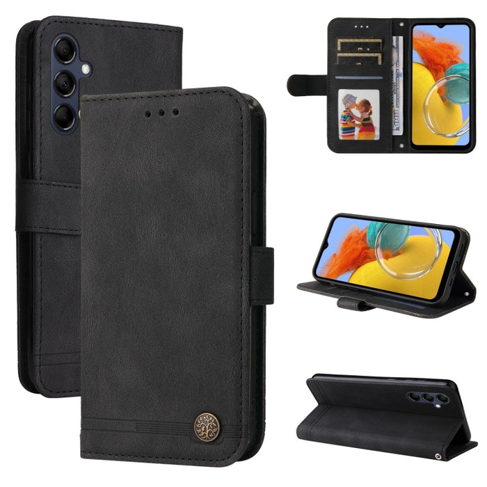 Skin Feel Life Tree Funda de piel para teléfono con botón de metal, For Xiaomi Redmi Note 12 4G Global, For Honor Magic5 Pro, For Samsung Galaxy M14 5G
