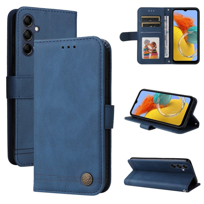 Skin Feel Life Tree Funda de piel para teléfono con botón de metal, For Xiaomi Redmi Note 12 4G Global, For Honor Magic5 Pro, For Samsung Galaxy M14 5G