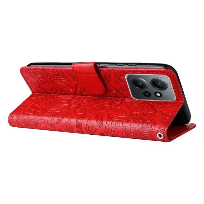 Estuche para teléfono de cuero con estampado de girasol en relieve, For Xiaomi Redmi Note 12 4G Global, For Honor Magic5 Pro, For Samsung Galaxy M14 5G
