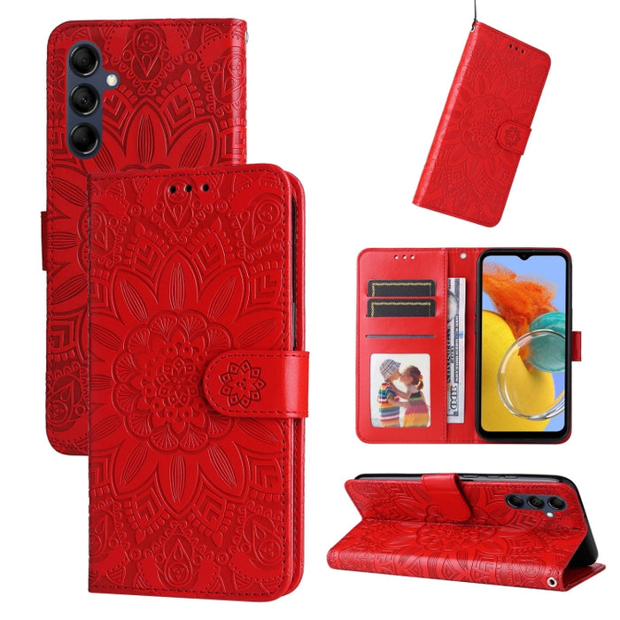 Estuche para teléfono de cuero con estampado de girasol en relieve, For Xiaomi Redmi Note 12 4G Global, For Honor Magic5 Pro, For Samsung Galaxy M14 5G