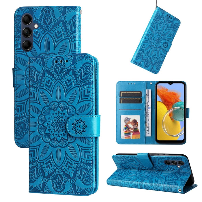 Estuche para teléfono de cuero con estampado de girasol en relieve, For Xiaomi Redmi Note 12 4G Global, For Honor Magic5 Pro, For Samsung Galaxy M14 5G