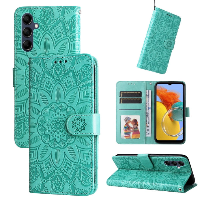 Estuche para teléfono de cuero con estampado de girasol en relieve, For Xiaomi Redmi Note 12 4G Global, For Honor Magic5 Pro, For Samsung Galaxy M14 5G