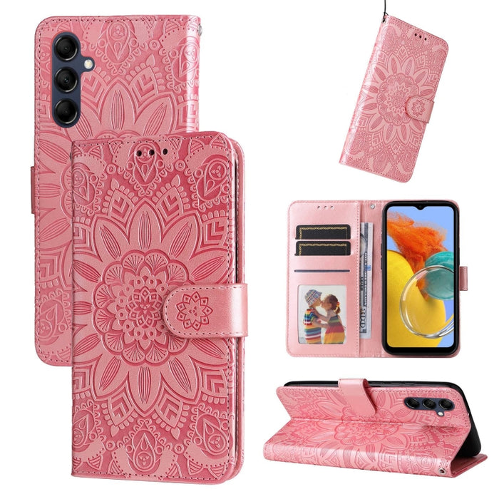 Estuche para teléfono de cuero con estampado de girasol en relieve, For Xiaomi Redmi Note 12 4G Global, For Honor Magic5 Pro, For Samsung Galaxy M14 5G