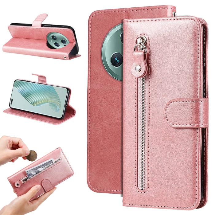 Estuche para teléfono de cuero con cremallera y textura de becerro, For Xiaomi Redmi Note 12 4G Global, For Honor Magic5 Pro, For Samsung Galaxy M14 5G