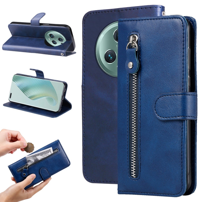 Estuche para teléfono de cuero con cremallera y textura de becerro, For Xiaomi Redmi Note 12 4G Global, For Honor Magic5 Pro, For Samsung Galaxy M14 5G