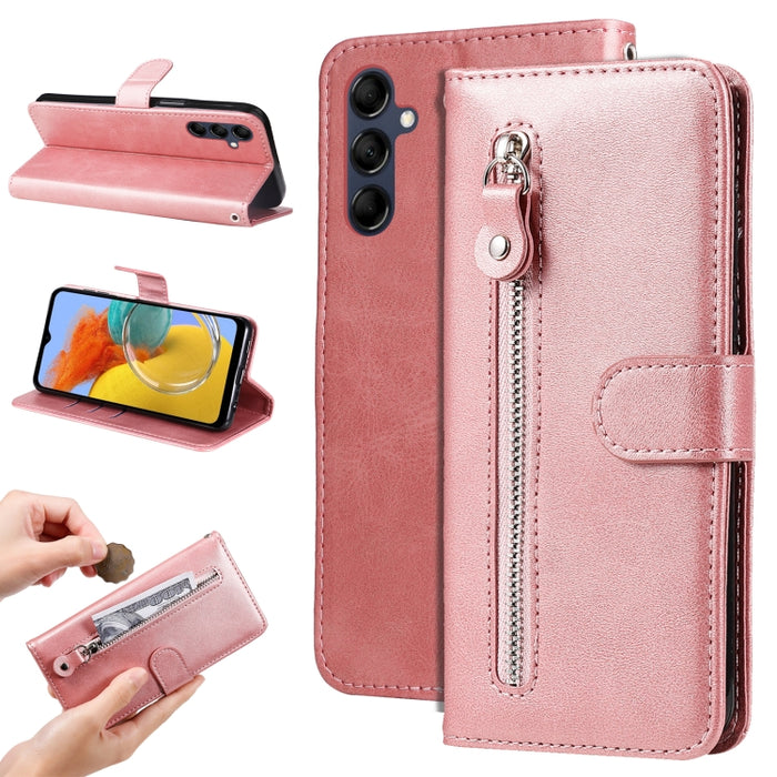 Estuche para teléfono de cuero con cremallera y textura de becerro, For Xiaomi Redmi Note 12 4G Global, For Honor Magic5 Pro, For Samsung Galaxy M14 5G