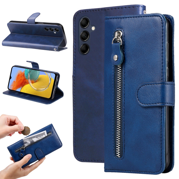 Estuche para teléfono de cuero con cremallera y textura de becerro, For Xiaomi Redmi Note 12 4G Global, For Honor Magic5 Pro, For Samsung Galaxy M14 5G