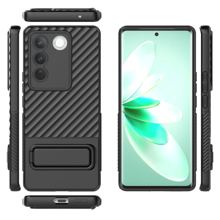 Caja de teléfono de TPU con textura ondulada con película de lente, For vivo S16 5G, For vivo S16 Pro 5G, For vivo S16e, For Xiaomi Redmi Note 12 Pro+ Global, For Xiaomi Redmi Note 12 Pro 5G Global, For Xiaomi Redmi Note 12 5G Global, For OnePlus 11 5G...