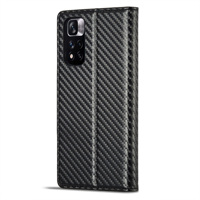 LC.IMEEKE Funda de cuero de fibra de carbono para teléfono, For Xiaomi Redmi Note 12 Pro 4G Global