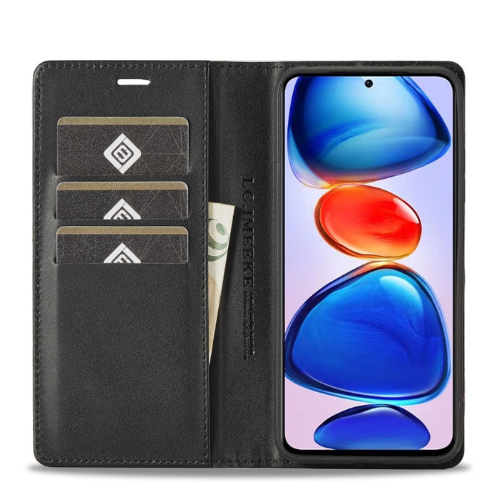 LC.IMEEKE Funda de cuero de fibra de carbono para teléfono, For Xiaomi Redmi Note 12 Pro 4G Global