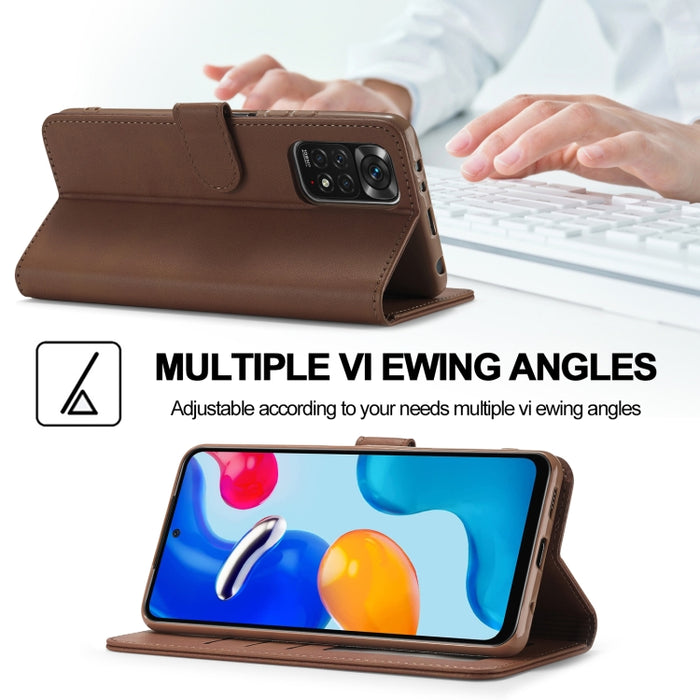 LC.IMEEKE Estuche de cuero con tapa horizontal con textura de becerro, For Xiaomi Redmi Note 12 Pro 4G Global