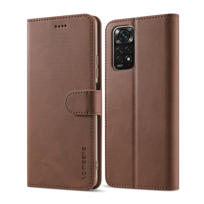 LC.IMEEKE Estuche de cuero con tapa horizontal con textura de becerro, For Xiaomi Redmi Note 12 Pro 4G Global