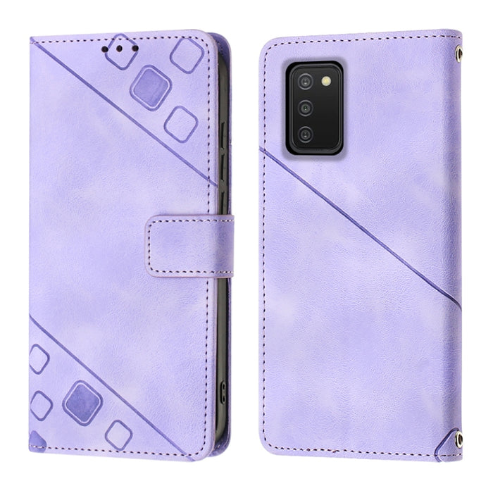 Estuche para teléfono de cuero en relieve con tacto de piel, For Samsung Galaxy A02s 164mm, For Samsung Galaxy A02s 166mm, For Samsung Galaxy A03 166mm EU Version, For Samsung Galaxy A03 164mm Global, For Samsung Galaxy A23 JP Version                  ...