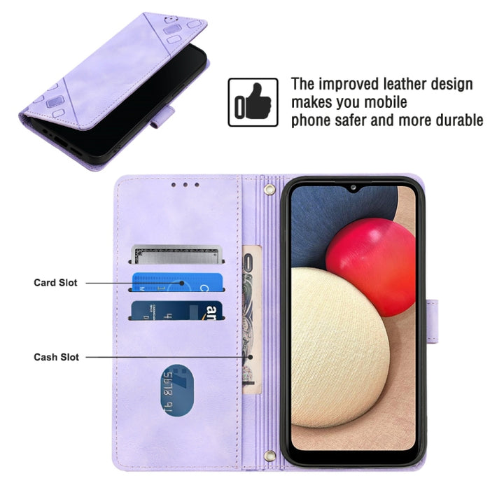 Estuche para teléfono de cuero en relieve con tacto de piel, For Samsung Galaxy A02s 164mm, For Samsung Galaxy A02s 166mm, For Samsung Galaxy A03 166mm EU Version, For Samsung Galaxy A03 164mm Global, For Samsung Galaxy A23 JP Version                  ...