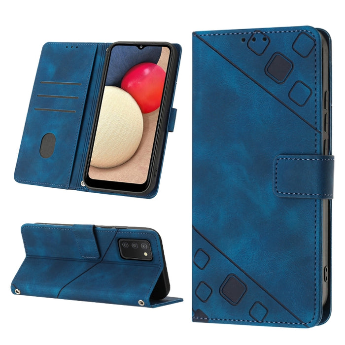 Estuche para teléfono de cuero en relieve con tacto de piel, For Samsung Galaxy A02s 164mm, For Samsung Galaxy A02s 166mm, For Samsung Galaxy A03 166mm EU Version, For Samsung Galaxy A03 164mm Global, For Samsung Galaxy A23 JP Version                  ...