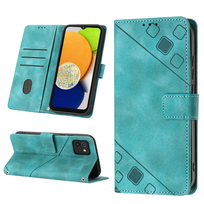 Estuche para teléfono de cuero en relieve con tacto de piel, For Samsung Galaxy A02s 164mm, For Samsung Galaxy A02s 166mm, For Samsung Galaxy A03 166mm EU Version, For Samsung Galaxy A03 164mm Global, For Samsung Galaxy A23 JP Version                  ...
