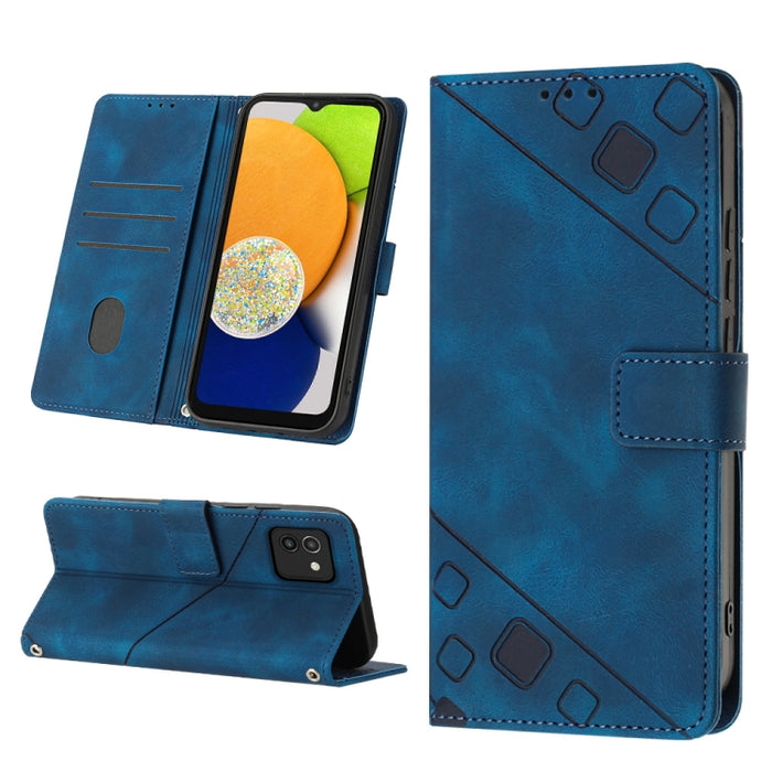 Estuche para teléfono de cuero en relieve con tacto de piel, For Samsung Galaxy A02s 164mm, For Samsung Galaxy A02s 166mm, For Samsung Galaxy A03 166mm EU Version, For Samsung Galaxy A03 164mm Global, For Samsung Galaxy A23 JP Version                  ...