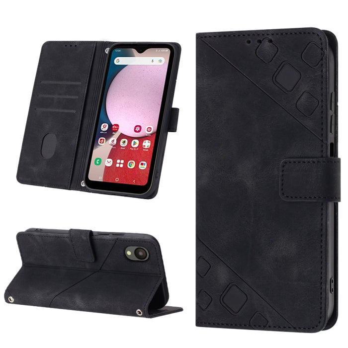 Estuche para teléfono de cuero en relieve con tacto de piel, For Samsung Galaxy A02s 164mm, For Samsung Galaxy A02s 166mm, For Samsung Galaxy A03 166mm EU Version, For Samsung Galaxy A03 164mm Global, For Samsung Galaxy A23 JP Version                  ...