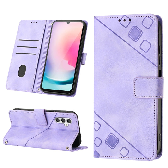 Estuche para teléfono de cuero en relieve con tacto de piel, For Samsung Galaxy A02s 164mm, For Samsung Galaxy A02s 166mm, For Samsung Galaxy A03 166mm EU Version, For Samsung Galaxy A03 164mm Global, For Samsung Galaxy A23 JP Version                  ...