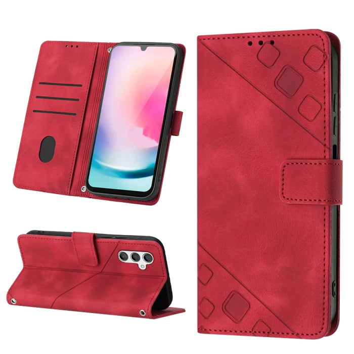 Estuche para teléfono de cuero en relieve con tacto de piel, For Samsung Galaxy A02s 164mm, For Samsung Galaxy A02s 166mm, For Samsung Galaxy A03 166mm EU Version, For Samsung Galaxy A03 164mm Global, For Samsung Galaxy A23 JP Version                  ...