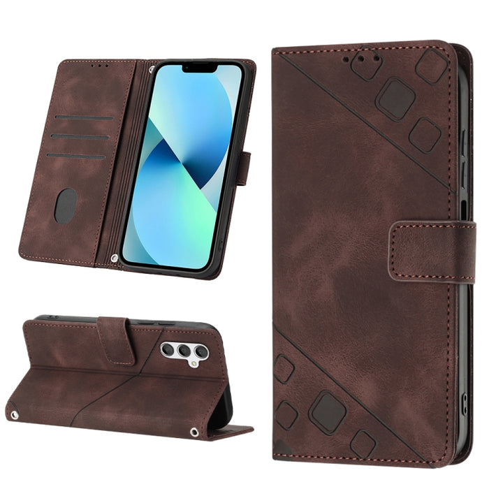 Estuche para teléfono de cuero en relieve con tacto de piel, For Samsung Galaxy A02s 164mm, For Samsung Galaxy A02s 166mm, For Samsung Galaxy A03 166mm EU Version, For Samsung Galaxy A03 164mm Global, For Samsung Galaxy A23 JP Version                  ...