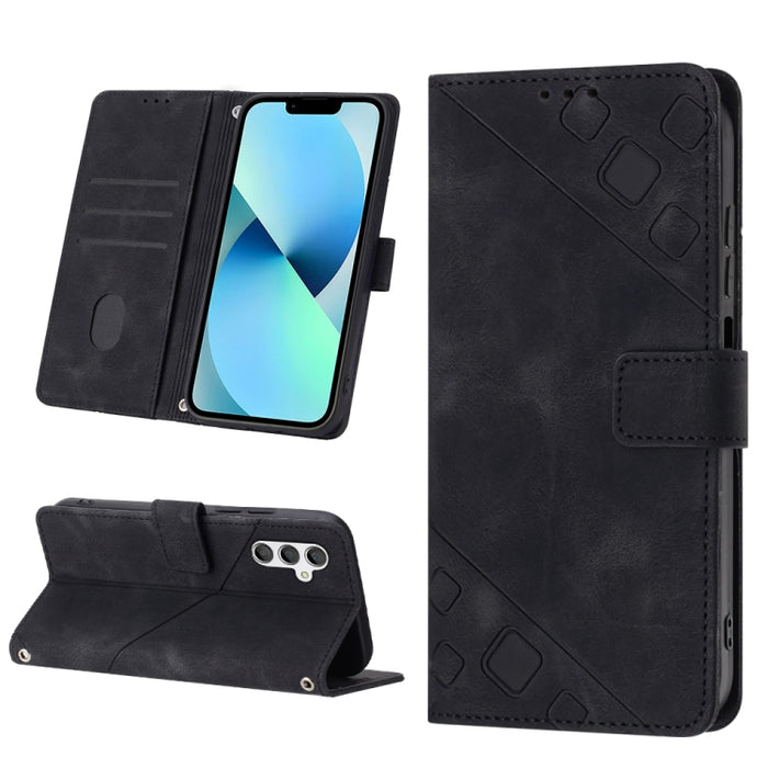 Estuche para teléfono de cuero en relieve con tacto de piel, For Samsung Galaxy A02s 164mm, For Samsung Galaxy A02s 166mm, For Samsung Galaxy A03 166mm EU Version, For Samsung Galaxy A03 164mm Global, For Samsung Galaxy A23 JP Version                  ...
