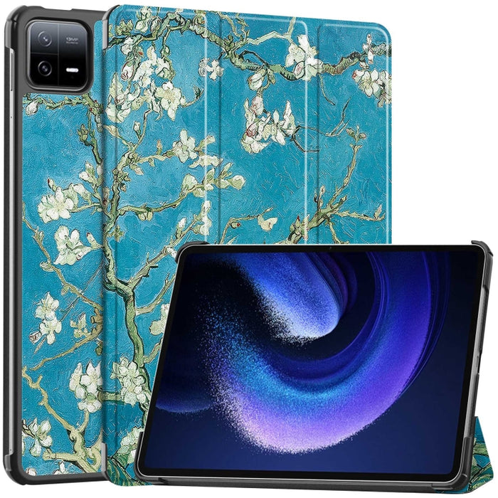 Estuche para tableta inteligente de cuero con soporte de 3 pliegues pintado Custer, For Xiaomi Pad 6 / 6 Pro