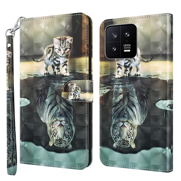 Caja del teléfono del cuero del tirón del modelo de la pintura 3D, For Xiaomi 13, For Xiaomi 13 Pro, For Xiaomi Redmi Note 12 4G Global, For Xiaomi Redmi Note 12 5G Global / Poco X5 5G, For Nokia G22