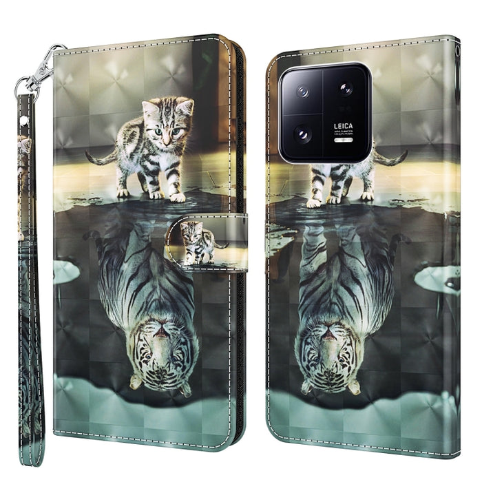 Caja del teléfono del cuero del tirón del modelo de la pintura 3D, For Xiaomi 13, For Xiaomi 13 Pro, For Xiaomi Redmi Note 12 4G Global, For Xiaomi Redmi Note 12 5G Global / Poco X5 5G, For Nokia G22