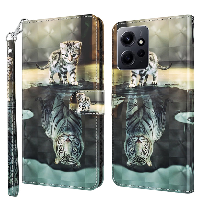 Caja del teléfono del cuero del tirón del modelo de la pintura 3D, For Xiaomi 13, For Xiaomi 13 Pro, For Xiaomi Redmi Note 12 4G Global, For Xiaomi Redmi Note 12 5G Global / Poco X5 5G, For Nokia G22