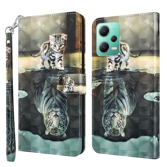 Caja del teléfono del cuero del tirón del modelo de la pintura 3D, For Xiaomi 13, For Xiaomi 13 Pro, For Xiaomi Redmi Note 12 4G Global, For Xiaomi Redmi Note 12 5G Global / Poco X5 5G, For Nokia G22