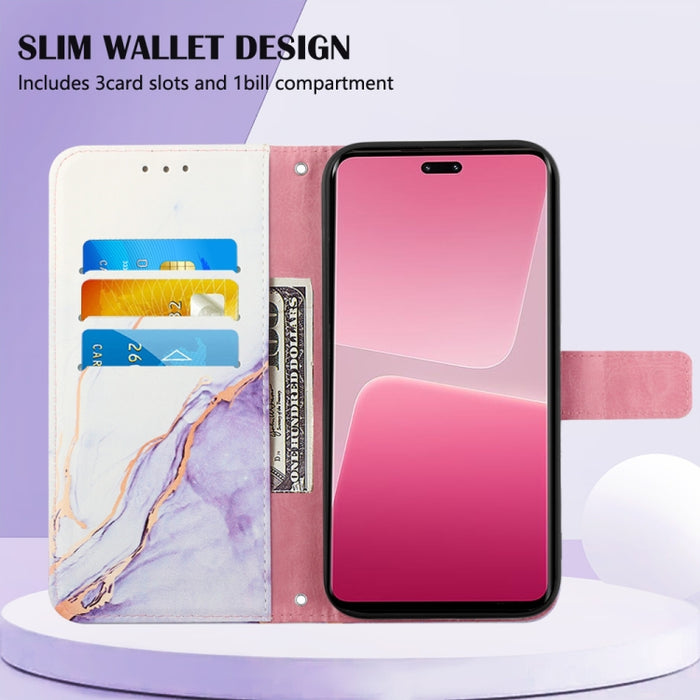 PT003 Estuche para teléfono de cuero con tapa y patrón de mármol, For Xiaomi 13 Lite 5G, For Xiaomi 13 Pro, For Xiaomi Poco X5 Pro 5G
