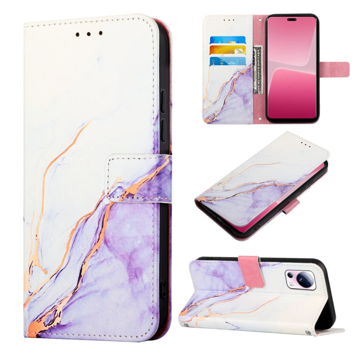 PT003 Estuche para teléfono de cuero con tapa y patrón de mármol, For Xiaomi 13 Lite 5G, For Xiaomi 13 Pro, For Xiaomi Poco X5 Pro 5G