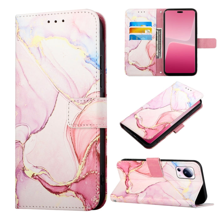 PT003 Estuche para teléfono de cuero con tapa y patrón de mármol, For Xiaomi 13 Lite 5G, For Xiaomi 13 Pro, For Xiaomi Poco X5 Pro 5G