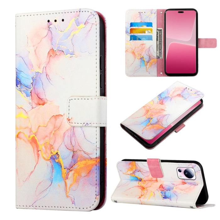 PT003 Estuche para teléfono de cuero con tapa y patrón de mármol, For Xiaomi 13 Lite 5G, For Xiaomi 13 Pro, For Xiaomi Poco X5 Pro 5G