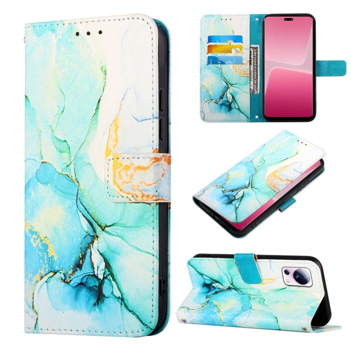PT003 Estuche para teléfono de cuero con tapa y patrón de mármol, For Xiaomi 13 Lite 5G, For Xiaomi 13 Pro, For Xiaomi Poco X5 Pro 5G