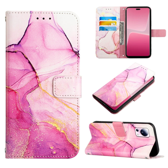 PT003 Estuche para teléfono de cuero con tapa y patrón de mármol, For Xiaomi 13 Lite 5G, For Xiaomi 13 Pro, For Xiaomi Poco X5 Pro 5G